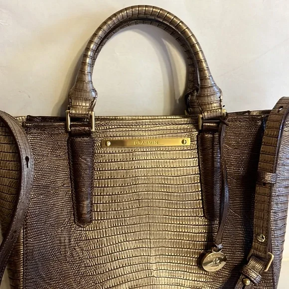 Brahmin Mini Arno Sable Lizard Fashion